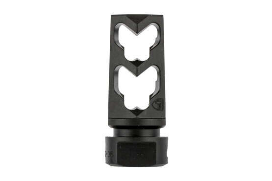 Fortis 9mm Muzzle brake in the Control series is a 2-port muzzle brake with aggressive rear-angled side ports